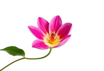 Fototapeta premium A single vibrant bloom, petals unfurled, isolated against pure white, garden, botany