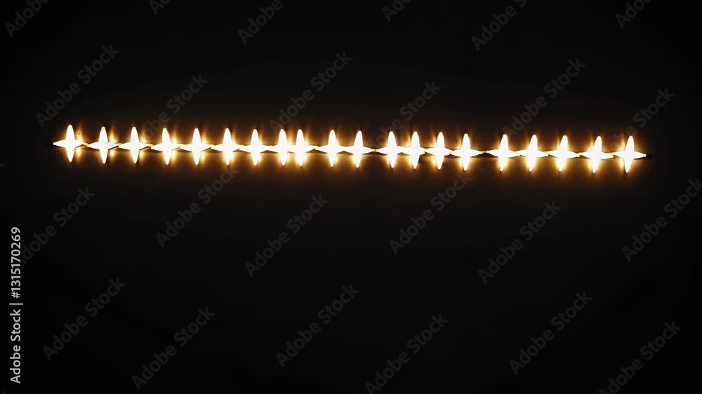 Poster a row of candles in a dark setting, captured from a low-angle perspective, creating a serene and con
