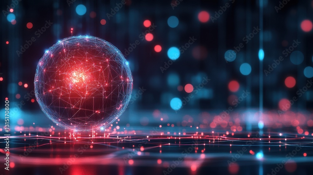 Aufkleber dynamic digital sphere illustrating connectivity in a futuristic tech environment abstract viewpoint