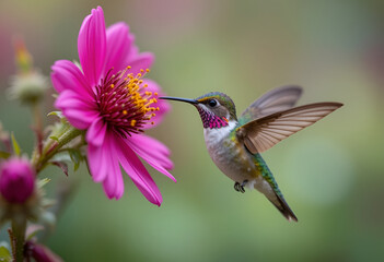 Fototapeta premium hummingbird and flower