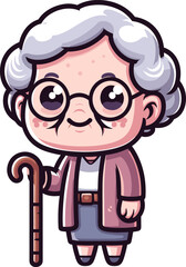 Whimsical Cartoon Grandma Art: Free PNGs for Family-Themed Designs 🎨👩🦳
