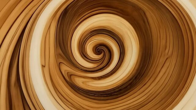 Abstract Swirling Pattern In Brown And Beige Hues Creating A Dynamic And Textural Vortex Background With A Visual Illusion For Adobe Stock