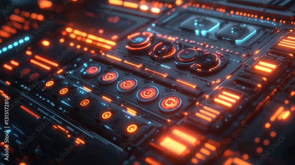 Poster futuristic circuit board animation digital realm visual content tech environment close-up view innov