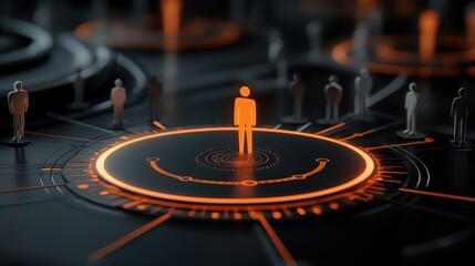 Obraz premium Time management concept, person standing on a clock illustrating control and planning