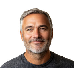 Obraz premium Smiling man portrait positive vibes isolated on transparent background, png