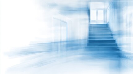 Obraz premium Blurry staircase, a depiction of an intriguing evoking sense of mystery and motion
