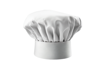White chefs hat isolated on transparent background