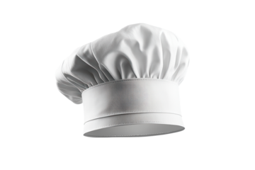 White chefs hat isolated on transparent background