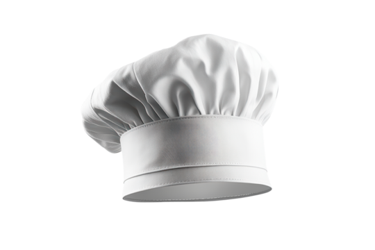 White chefs hat isolated on transparent background