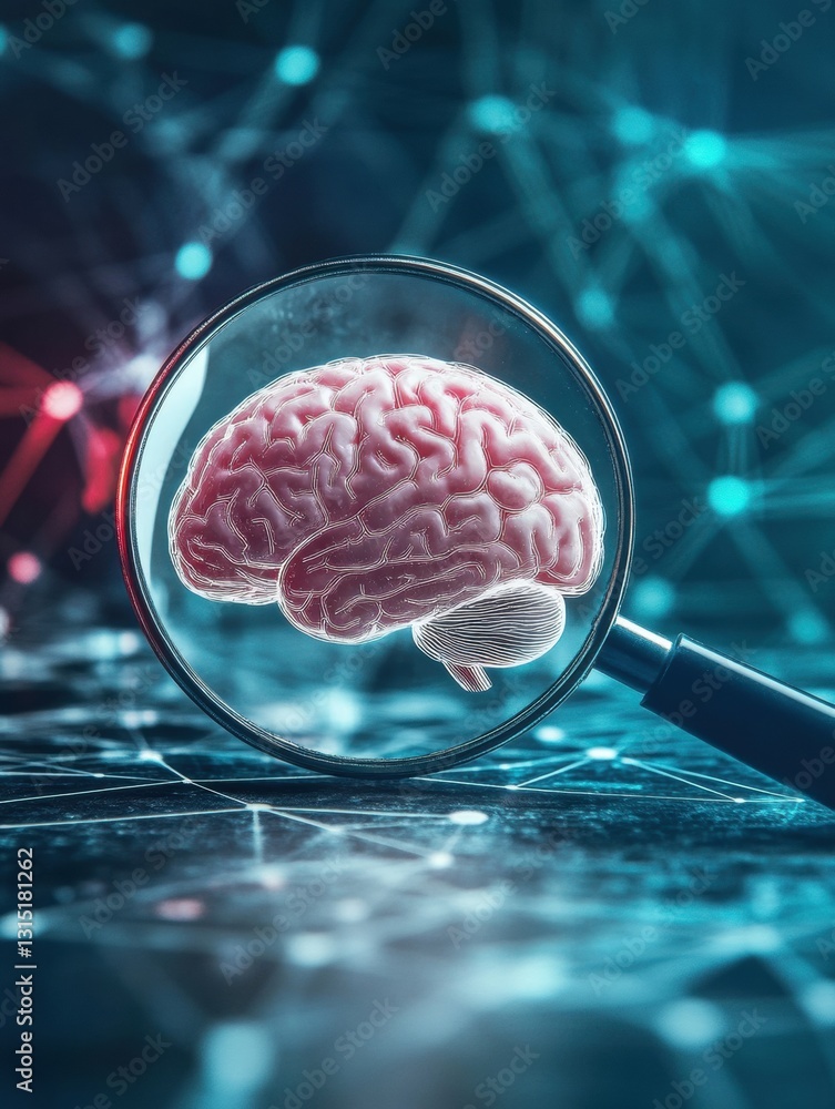 Leinwandbilder Exploring the depths of artificial intelligence through a magnified brain network, symbolizing transparency and oversight