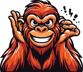 Obraz premium Mischievous Monkey Vector Art: Edgy PNGs for Branding & Party Invites 🎉🐵 