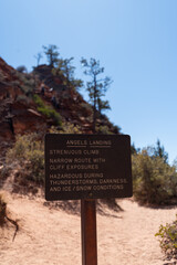 Angels Landing trail in Zion National Park, Utah