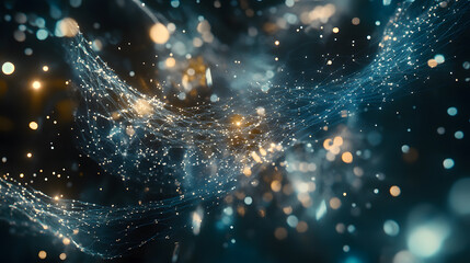 Obraz premium Abstract Network of Light and Energy Futuristic Digital Connection