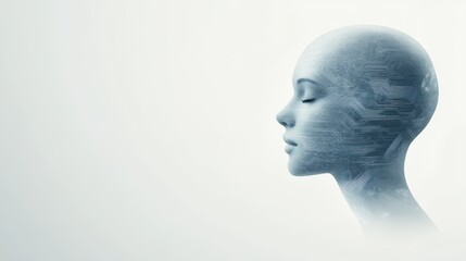 Obraz premium Striking portrait of a woman with futuristic, metallic face