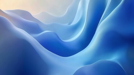 Obraz premium Dynamic, flowing blue waves in an elegant abstract design stand out against a clean white background