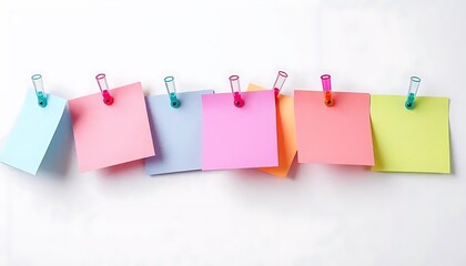 Colorful notes attached to a white wall display, showcasing variety and reminders