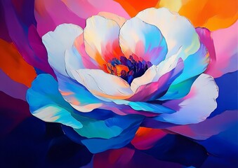 Abstract Colorful Flower in Vibrant Colors