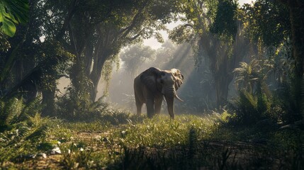 Naklejka premium Generic Majestic Elephant Perspective Hyper-realistic