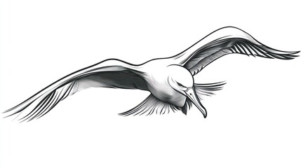 Obraz premium Seabird in flight, detailed illustration (1)