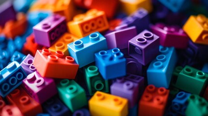 Colorful Plastic Building Blocks Set for Creative Play