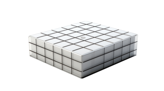 3D Grid Isolated on Transparent Background, PNG