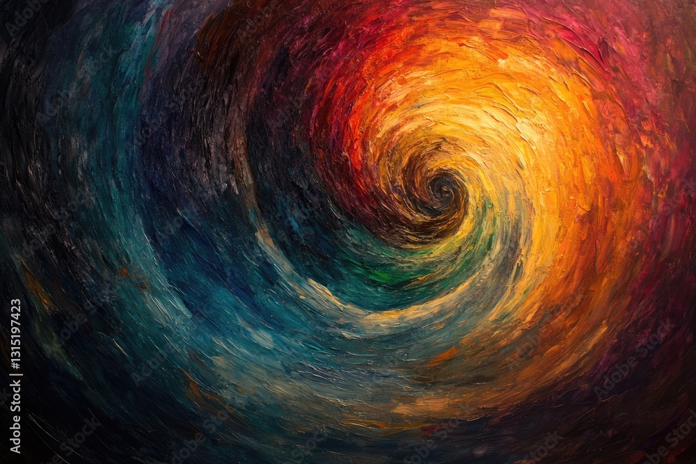 Aufkleber abstract swirling vortex of vibrant colors, evoking a sense of depth and movement.