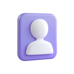 Admin or user icon - 3d PNG purple avatar for web and app UI
