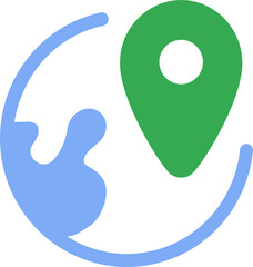 World location icon rounded shape
