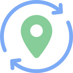 Location update icon with colors