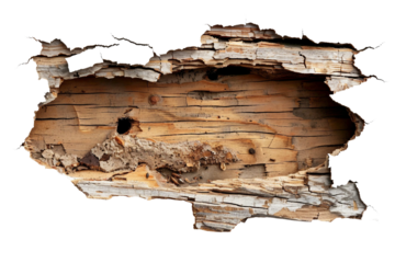Structural Damage: Termite Hole in Wall Isolated on Transparent Background
