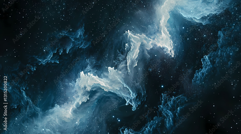 Wall mural a mesmerizing display of swirling blue particles creates a cosmic vortex in deep space. celestial - 
