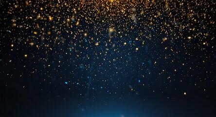 Golden Particles Falling Dark Background