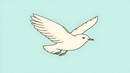 White dove in flight, peaceful sky background, symbol of hope, perfect for peace or freedom concepts