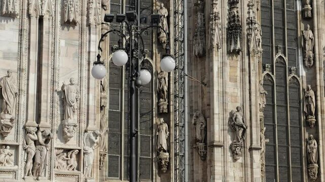 Milan, Italy - February 2025 - Visiting the exterior of the historic buildings of the Lombard capital