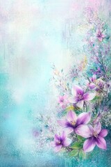 Beautiful background template made of Spring flowers.