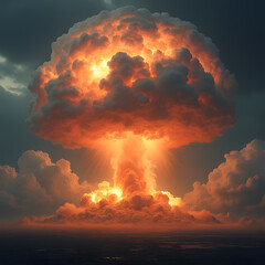 Artificial intelligence-generated mushroom cloud images after a nuclear bomb
