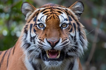 Fototapeta premium Angry Tiger Face Close Up