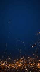 abstract dark blue and golden background with gold glitter shiny stars and bokeh lights and particles trail , holiday christmas new year vertical social media template	