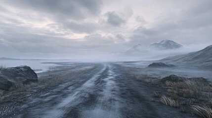 Scenic Road to Landlammalaugar in Cloudy Day - Iceland Landscape Photography