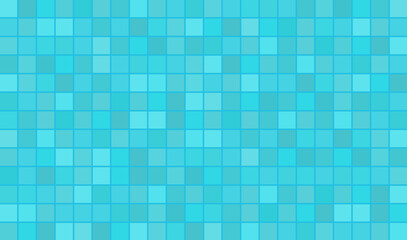 Colorful blue gradient square mosaic background, swimming pool backdrop, summer wallpaper, refreshing feeling. Art & Illustration