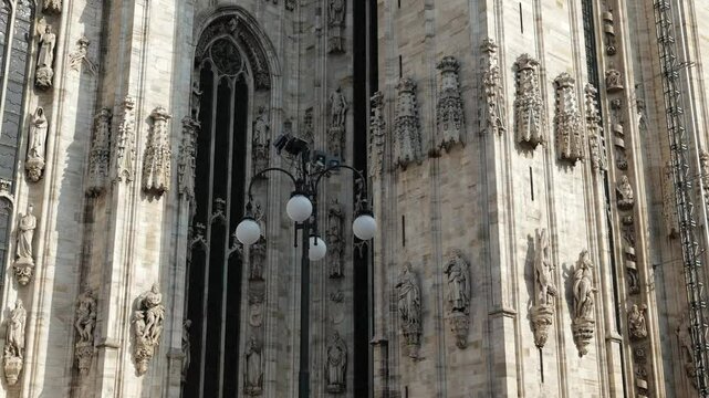 Milan, Italy - February 2025 - Visiting the exterior of the historic buildings of the Lombard capital