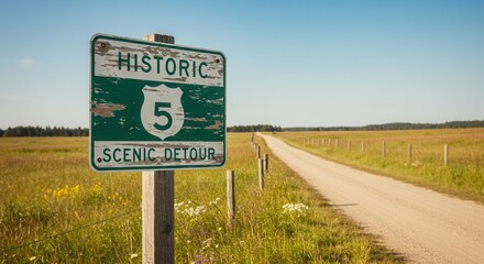 Driving Rural Country Road on Scenic Detour Number 5