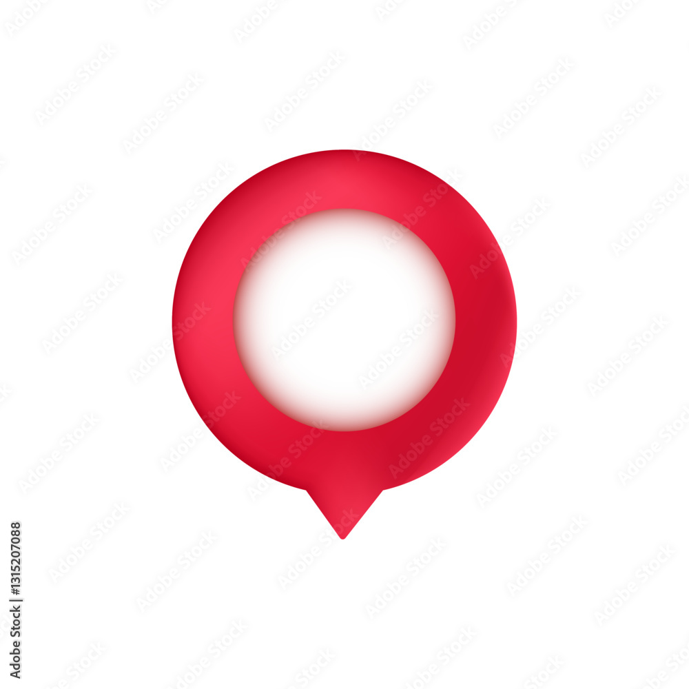 Poster red circular pin icon with a white center, commonly used in map applications and user interfaces.