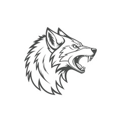Wild Wolf Face Logo Template Aggressive and Fierce Mascot Design