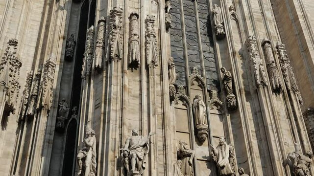Milan, Italy - February 2025 - Visiting the exterior of the historic buildings of the Lombard capital