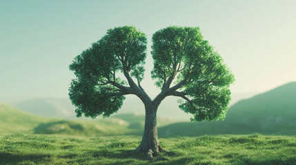 A tree growing in the shape of lungs 