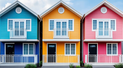 Colorful row of small houses