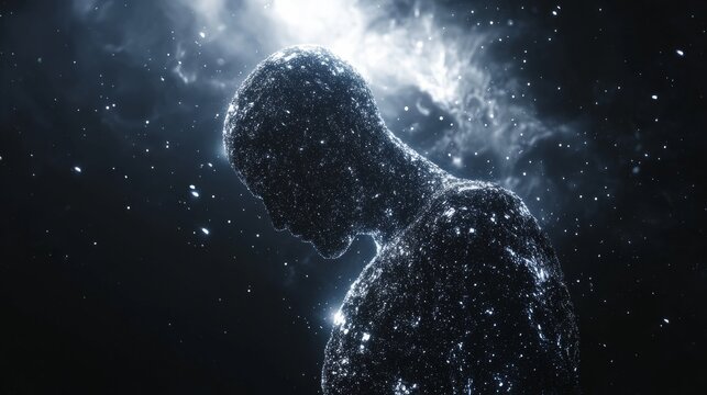 Digital Depths of Melancholy: A Contemplative Figure