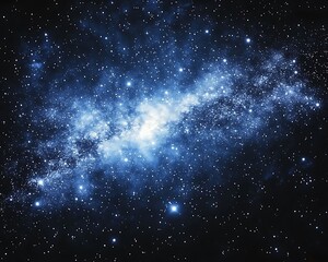 Obraz premium Celestial Blue Nebula in Deep Space