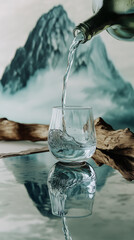 Image of pouring crystal clear water